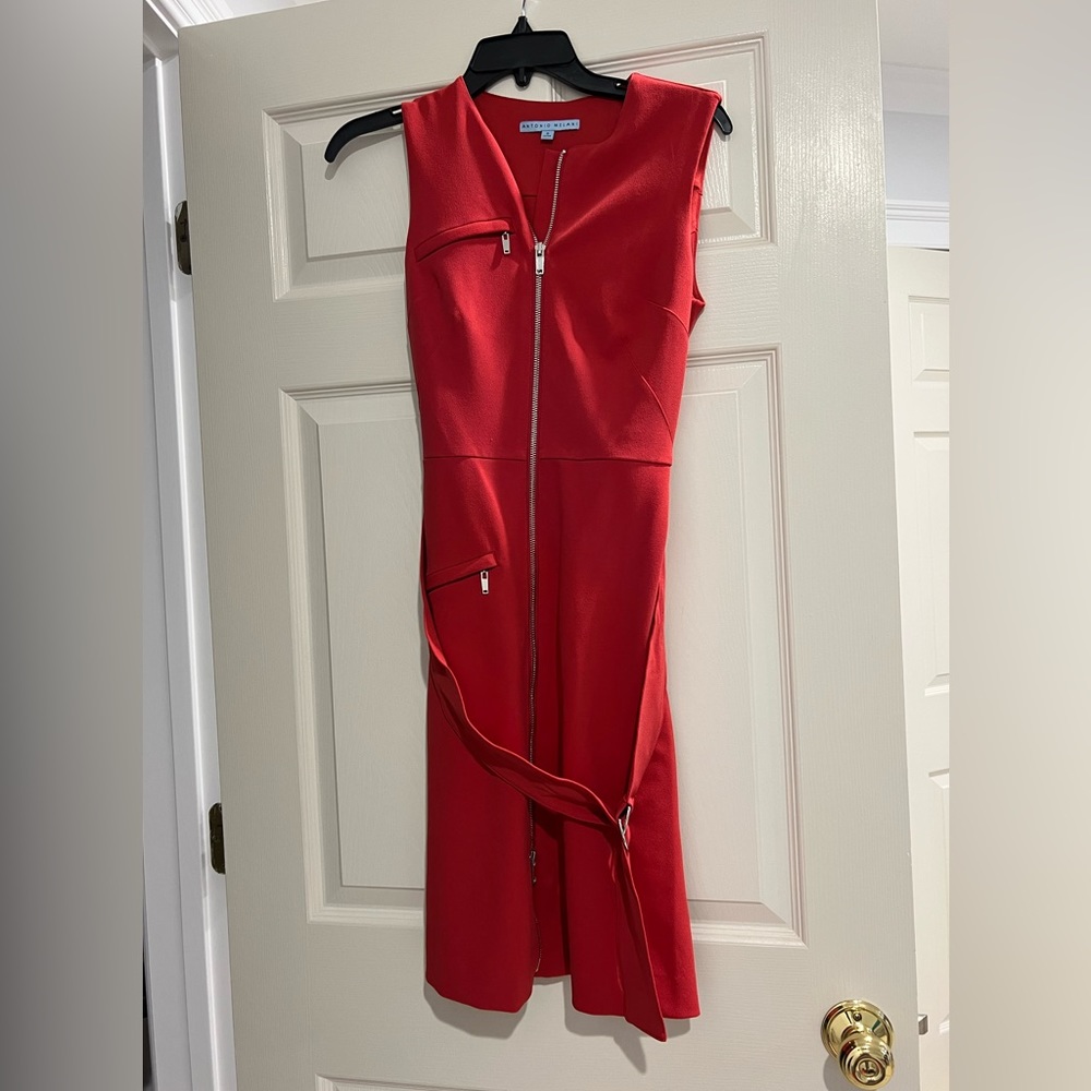 BNWOT Red Antonio Melani dress with cool zippers